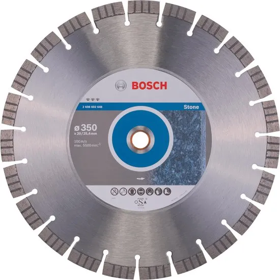 Bosch - Diamantdoorslijpschijf Best for Stone 350 x 20,00+25,40 x 3,2 x 15 mm