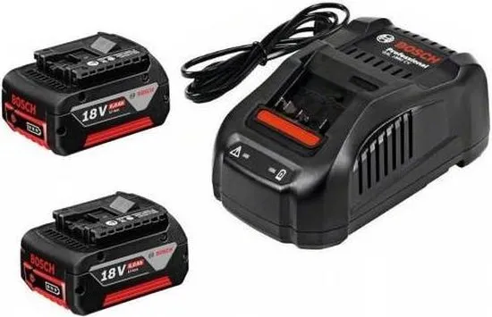 BOSCH PROFESSIONAL Accu En Lader - Starterset - Met 2 x GBA - 18 V - 5,0 Ah - Snellader