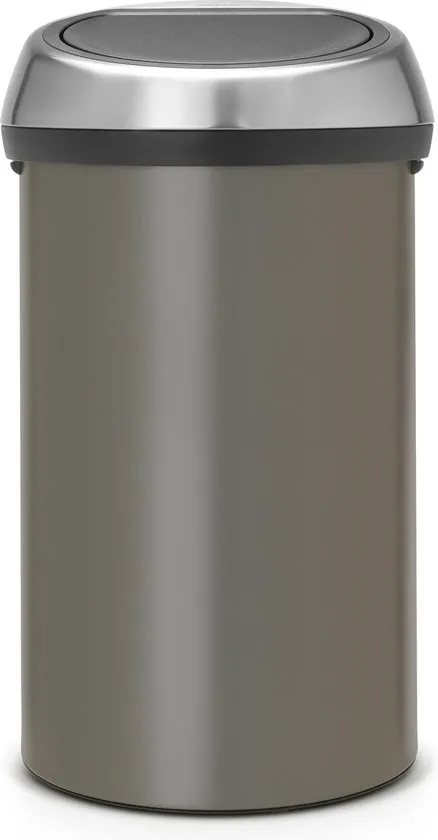 Brabantia Touch Bin Prullenbak - 60 l - Platinum met Matt Steel Fingerprint Proof deksel
