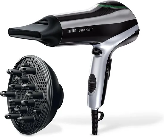 Braun Satin Hair 7 BRHD730E Föhn - IONTEC technologie - 3 temperaturen - 2 snelheden - Coolshot - Diffuser