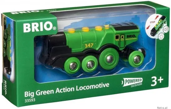 BRIO Grote groene locomotief op batterijen - 33593