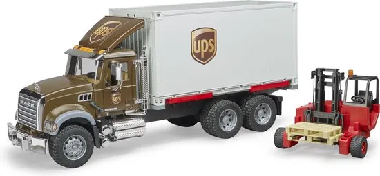 Bruder 2828 Mack UPS Vrachtwagen Met Heftruck