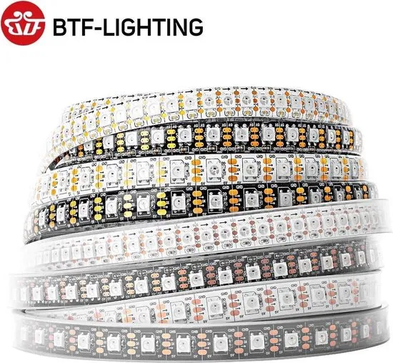 BTF-LIGHTING® - Individueel Adresseerbare LED Strip - WS2812B LED Strip - 2 meter - DC5V - IP65 - 60 LED per Meter