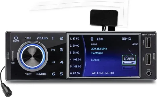 Caliber RMD402DAB-BT - autoradio met DAB+ en Bluetooth - Zwart
