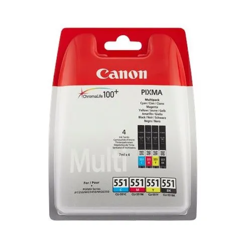 Canon cartridge voordeelpak CLI-551 BK + 3CL