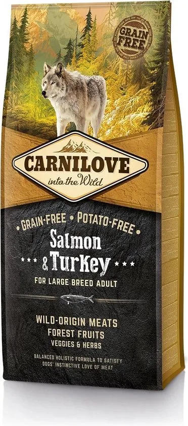 Carnilove salmon / turkey adult large breed hondenvoer 12 kg