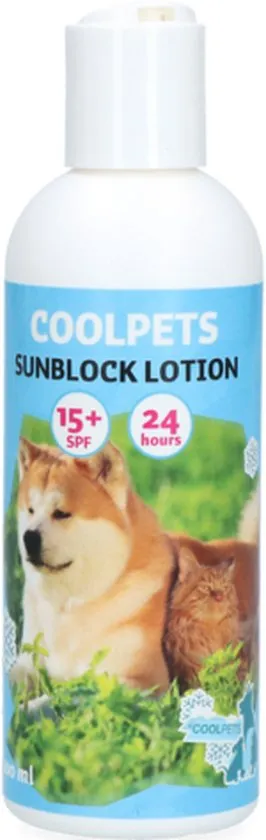 CoolPets Sunblock lotion - zonnebrand voor dieren - dieren huidverzorging - 24 uur bescherming - SPF 15+ - geschikt voor dieren