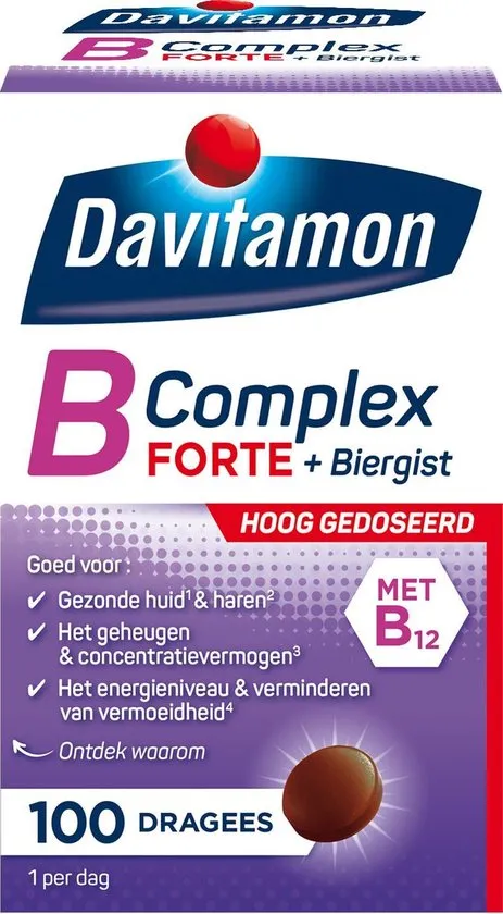 Davitamon vitamine B-Complex Forte met Biergist - 100 Tabletten