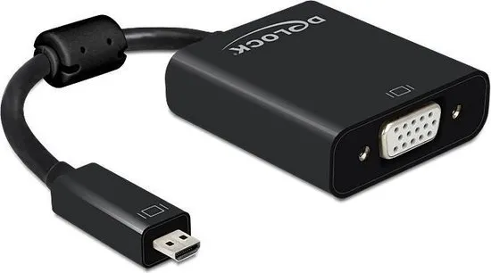 Delock Adapter HDMI Micro-D Stecker > VGA Buchse mit Audio schwarz