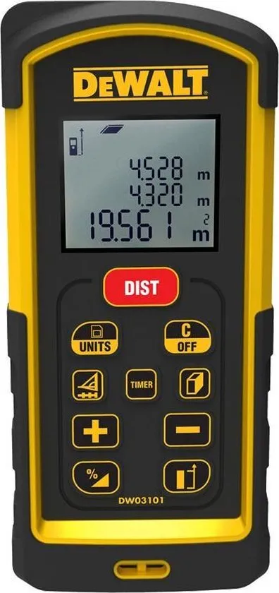 DeWalt DW03101 Laserafstandmeter  (afstand, Oppervlakte)
