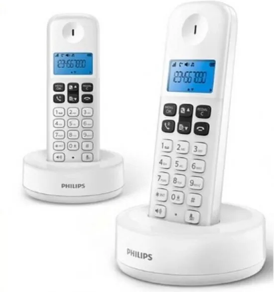 Draadloze telefoon Philips D1612W/34 1,6" 300 mAh GAP (2 pcs) Wit