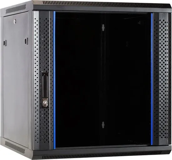 DSIT 12U Patchkast - Wandkast 19'' met glazen voordeur, (BxDxH) 600x600x635mm