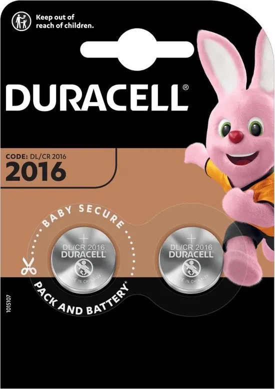 Duracell Lithium CR2016 3V - 2 stuks