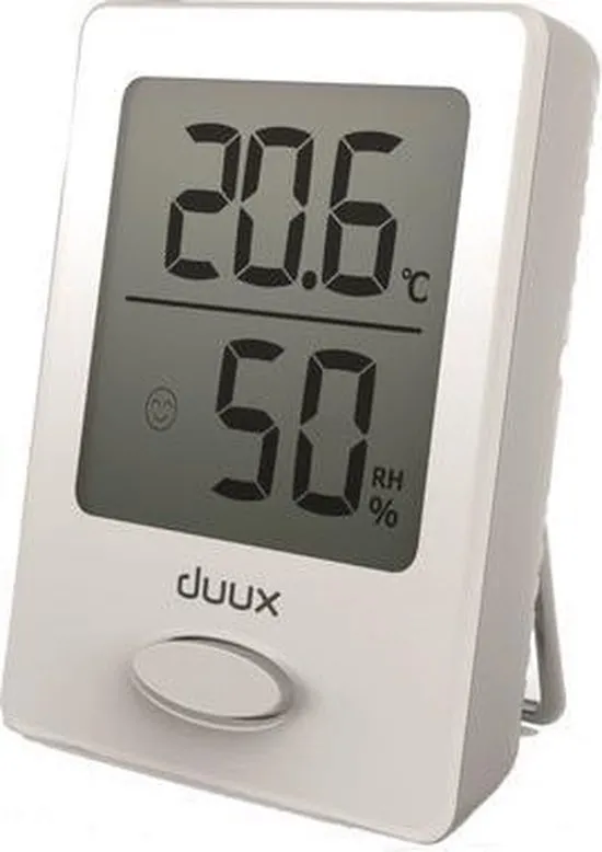 Duux Sense Hygrometer + Thermometer Wit - Batterij - Magneetbevestiging