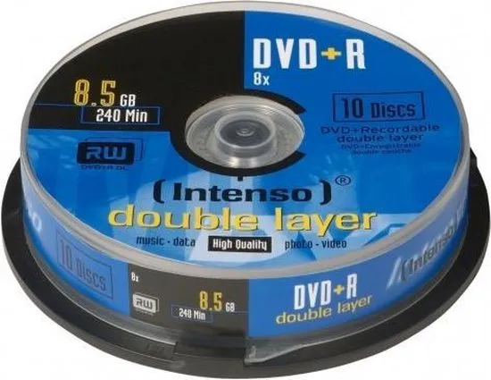 DVD+R Intenso 8,5GB 10pcs CakeBox DOUBLE LAYER