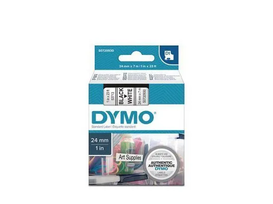 DYMO D1 -Standard Labels - Black on White - 24mm x 7m