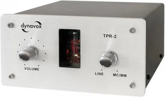 Dynavox TPR-2 phono voorversterker MM/MC met buizen in zilver