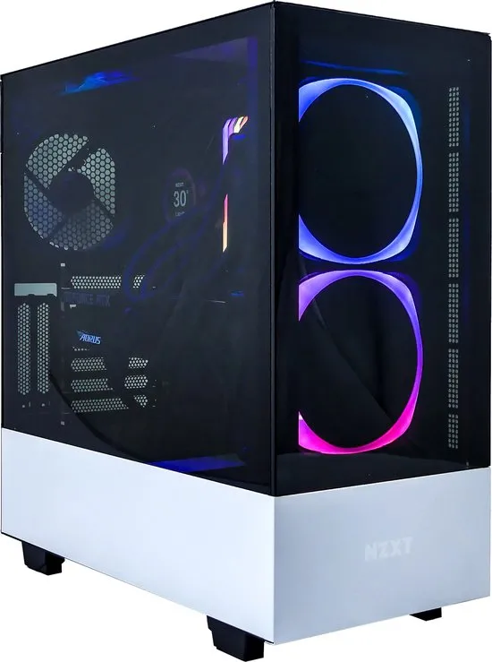 Elite Ryzen 7 5800X High-End Game PC - B550 - RTX 3060 Ti - 32GB RGB RAM - 1TB SSD (M2.0, NVMe) - NZXT H510 Flow Wit