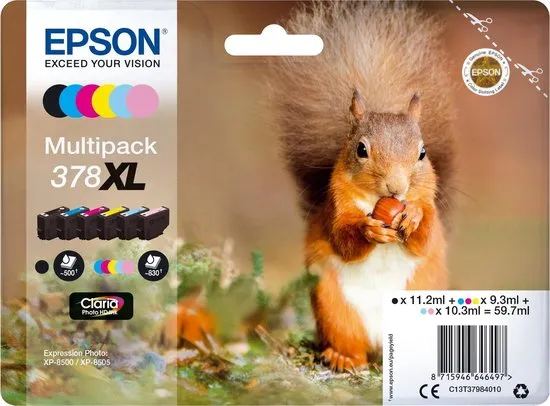 Epson Squirrel Multipack 6-colours 378XL Claria Photo HD Ink