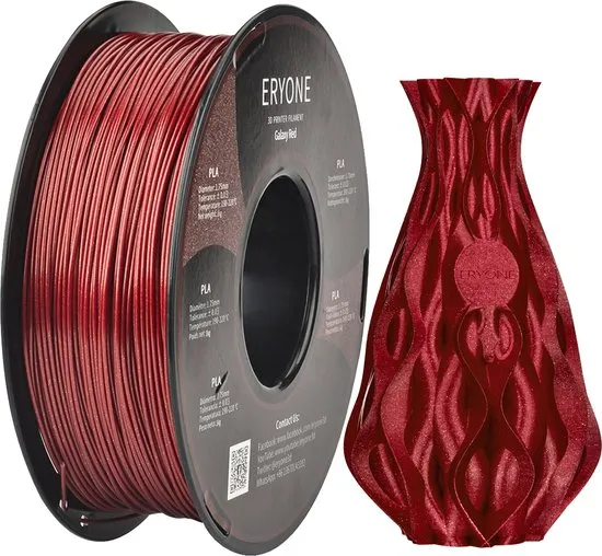 Eryone - Galaxy Red - PLA Filament - 1Kg 1.75mm - Voor 3D-printer en 3D-pen - Rood