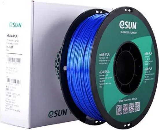 eSilk-PLA filament,1.75mm,blue,1kg/roll