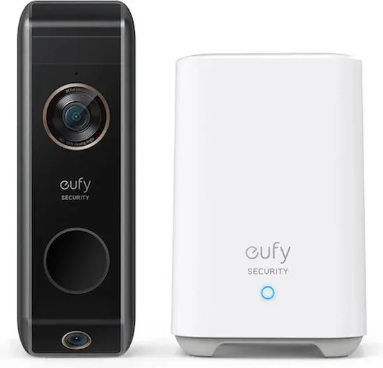Eufy Video Deurbel - 2 camera's - 2K - Draadloos - Inclusief HomeBase