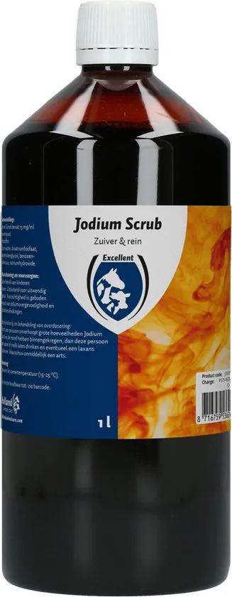 Excellent Jodium Scrub - Verzorgingsproduct voor het zuiveren en reinigen van de huid - Geschikt voor dieren - 1 Liter