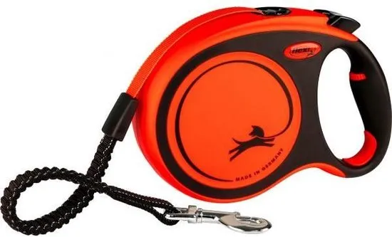 Flexi Rollijn Xtreme Tape - Hondenriem - 8 m Oranje Zwart L