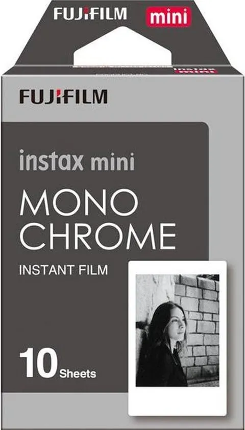 Fujifilm Instax Mini Film - Mono Chrome - 10 stuks
