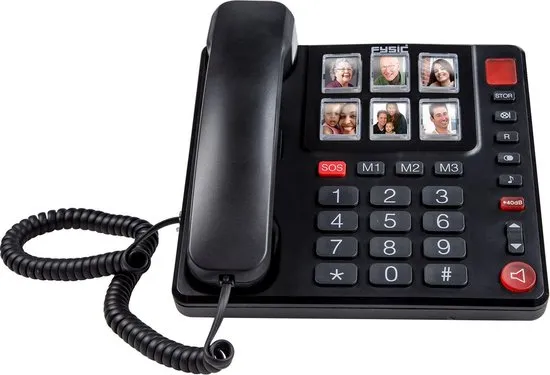 Fysic FX-3930 Senioren Foto Telefoon - 6 Fototoetsen, handenvrij telefoneren en luid belvolume