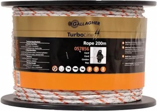 Gallagher Cord TurboLine (6 MM / Wit) - 200 Meter