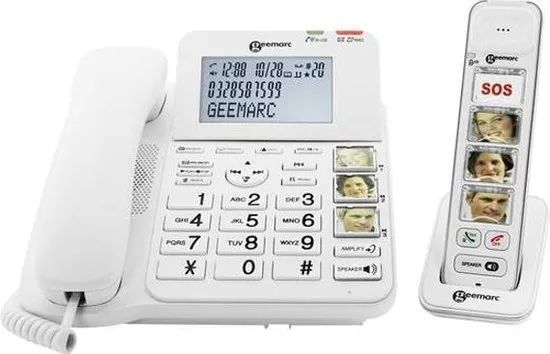 Geemarc DECT295-1 - Single DECT telefoon en vaste telefoon - Antwoordapparaat - Wit