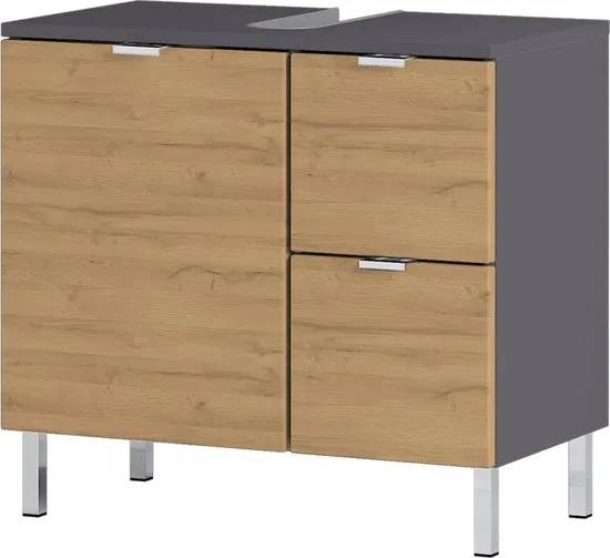 Germania Wastafelonderkast GW-Mauresa 34x60x56 cm grafiet eikenkleurig