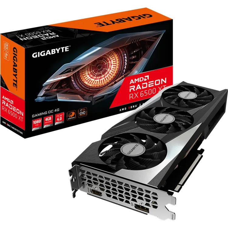 GIGABYTE Radeon RX 6500 XT Gaming OC 1x HDMI, 1x DisplayPort