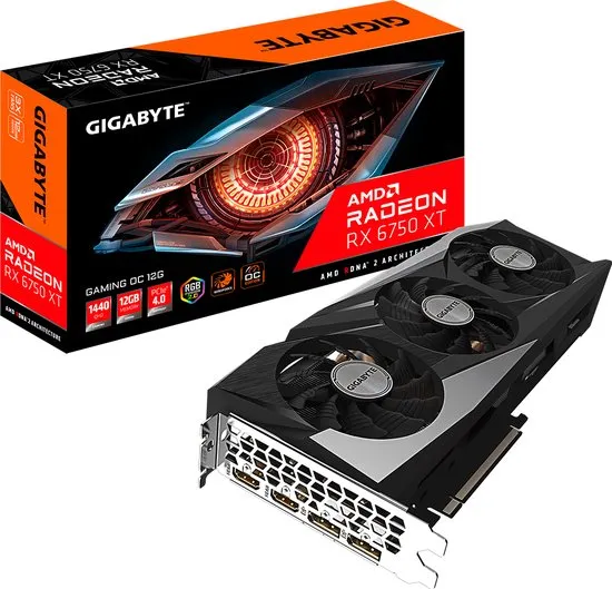 Gigabyte Radeon RX 6750 XT Gaming OC 12G - Videokaart - 12 GB - GDDR6 - PCIe 4.0 x16 - 2x HDMI, 2x DisplayPort