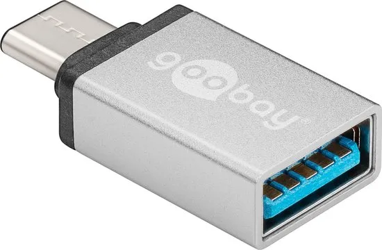 Goobay 56620 kabeladapter/verloopstukje USB C USB A Zilver