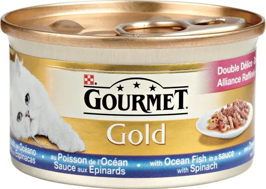 Gourmet Gold Luxe Mix - Zeevis en Spinazie - Kattenvoer - 24 x 85 g