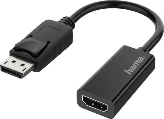 Hama 00200335 DisplayPort / HDMI Adapter [1x Britse stekker - 1x DisplayPort stekker] Zwart