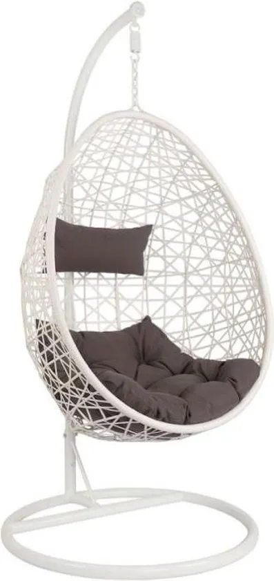 Hangstoel - ei - egg chair - woondecoratie - wit - lounge stoel - slaapkamer - woonkamer