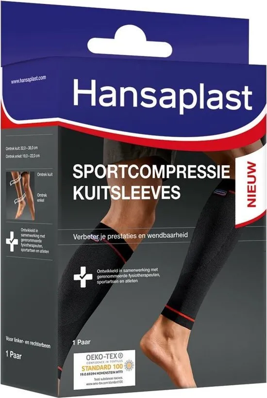 Hansaplast Sportcompressie Kuitsleeves - One Size - 1 paar
