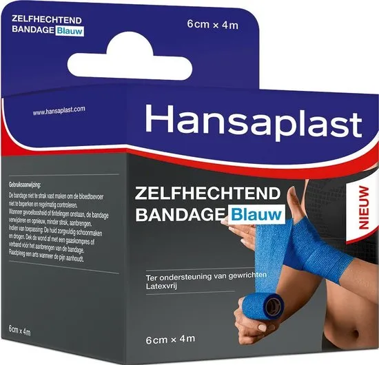 Hansaplast Zelfhectend Bandage Blauw - 6cm x 4 m