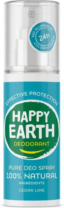 Happy Earth Pure Deodorant Spray Cedar Lime 100 ml