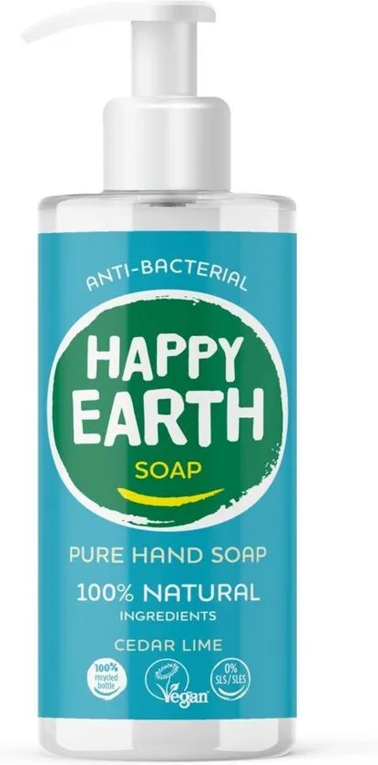 Happy Earth Pure Hand Soap Cedar Lime 300 ml - 100% natuurlijk