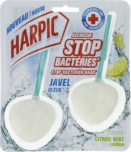 Harpic Toiletblok Bleek - Stop Bacteriën 2 stuks