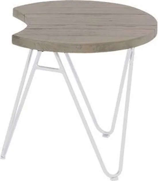 Hartman Bijtafel Sophie Teak Half Moon Wit - Ø50 x H 45cm