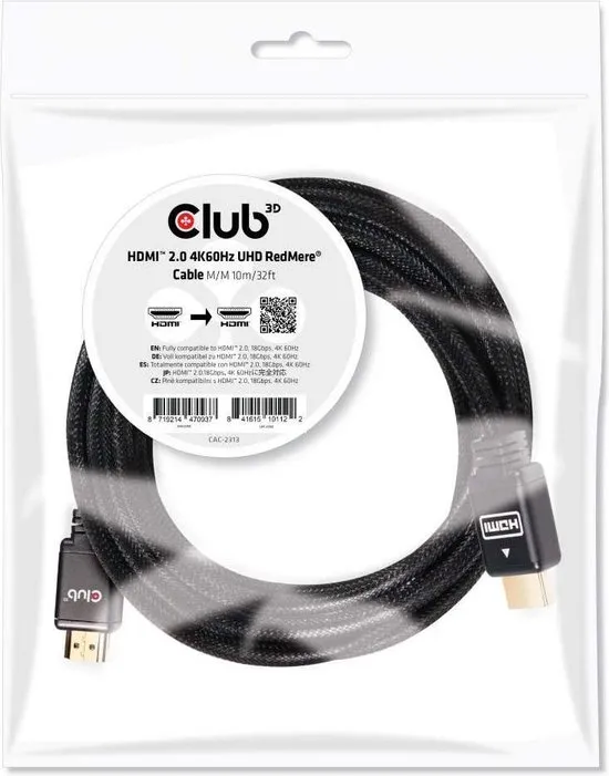 HDMI 2.0 4K60Hz RedMere cable 10m/32.8ft