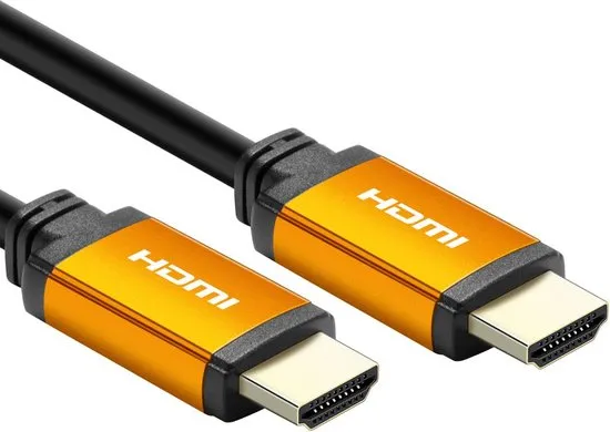 HDMI kabel - 0.5 meter - 8K@60Hz - Verguld - Zwart/ oranje - Allteq