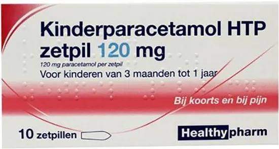 Healthypharm Paracetamol Kind 120 mg - 10 Zetpillen - Pijnstillers