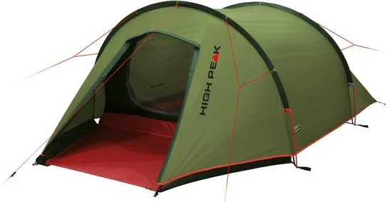 High Peak lichtgewicht tunneltent Kite 2 LW,  trekking tent 2 personen, 2,56 kg, aluminium stokken, 3000 mm waterdicht, extra lang 230 cm
