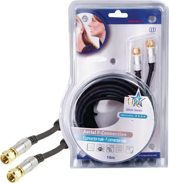 HQ SS1527/10 Antenne kabel van hoge kwaliteit met vergulde pluggen - F-Connector